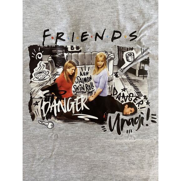 Friends Television Show Unagi Graphic Muscle Ringer T-Shirt Unisex Gray Size XL - Picture 3 of 6